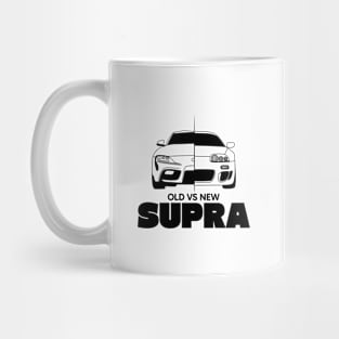 Old vs New Supra Black Outline Mug